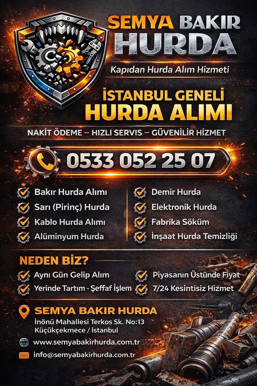 Hurda sektöründe hızlı, güvenilir ve değerinde alım hizmeti sunan yapımızla müşterilerimize kolay ve sorunsuz bir süreç deneyimi yaşatıyoruz